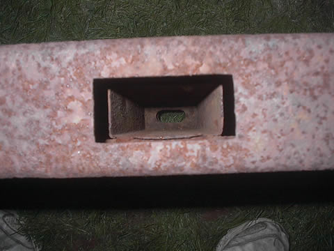 Here's a good shot into the stake pocket.  Notice the drain hole.